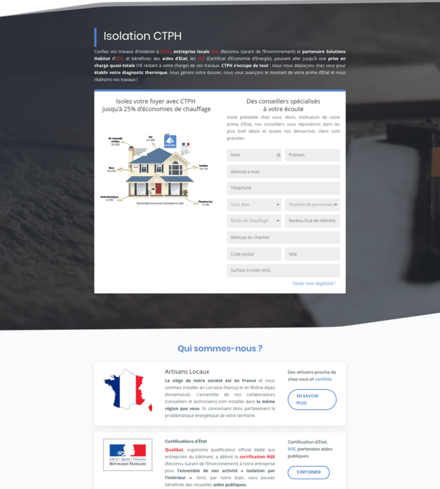 Aperçu du site internet de l'entreprise CTPH FRANCE