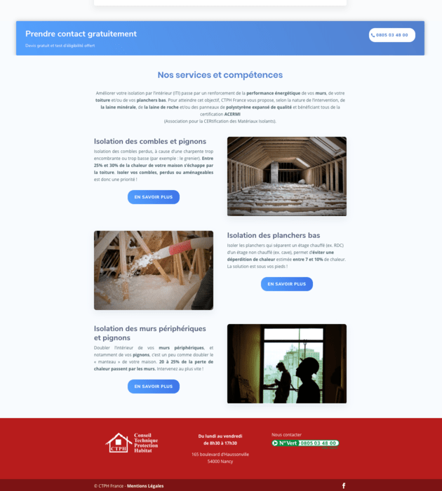Aperçu du site internet de l'entreprise CTPH FRANCE