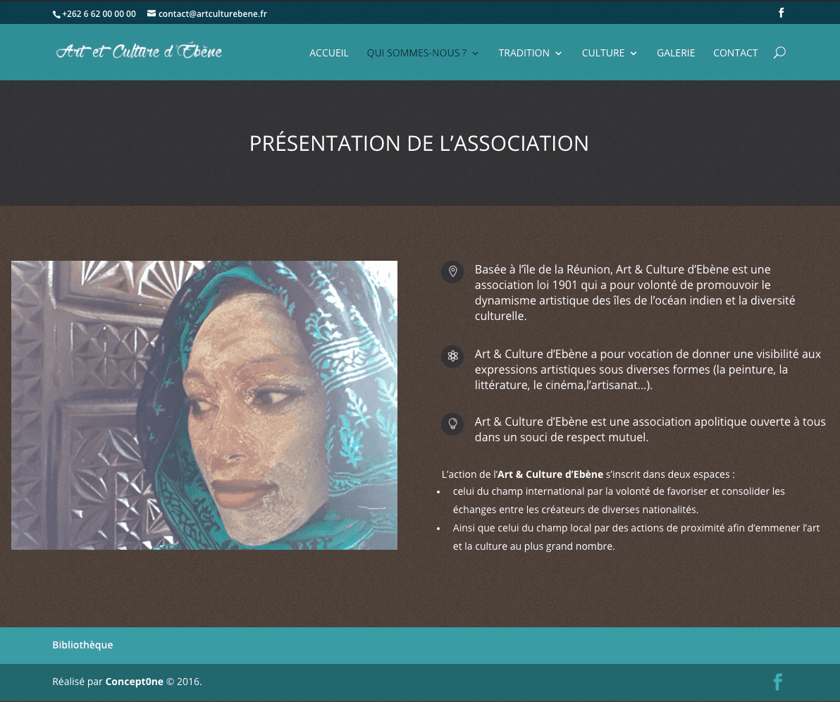 Aperçu du site internet de Art et Culture ébène